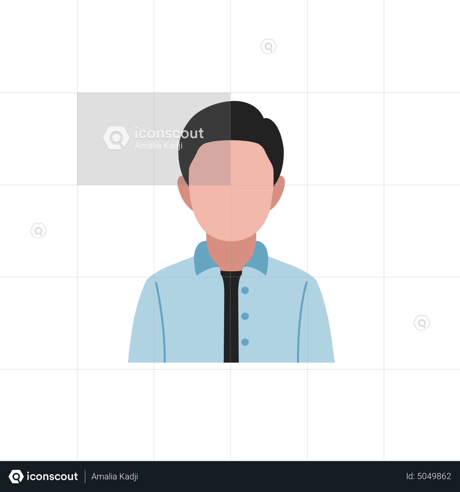 Male profile avatar with brown hair Royalty Free Vector